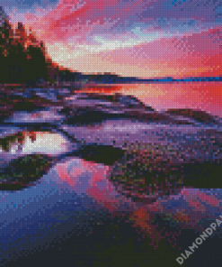 Nanaimo Bc Lake At Sunrise Diamond Paintings