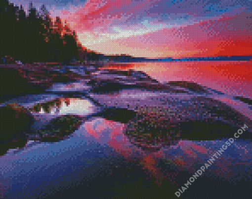 Nanaimo Bc Lake At Sunrise Diamond Paintings
