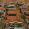 Old Cars in Yard Diamond Paintings