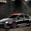 Red And Black Civic Car Diamond Paintings