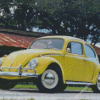 Vintage Yellow Volkswagen Bug Diamond Paintings