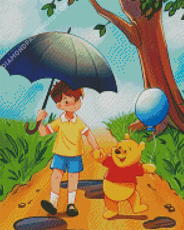 Winnie The Pooh And Christopher Robin Diamond Painting 