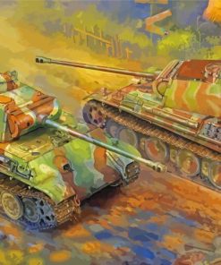 World War II Tank Panthers Diamond Paintings