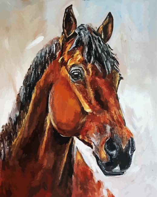 Abstract Brown Horse Head Diamond Painting 