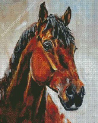 Abstract Brown Horse Head Diamond Paintings