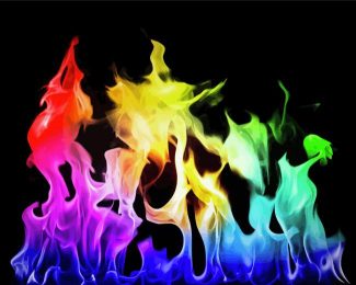 Aesthetic Flames Rainbow Diamond Paintings