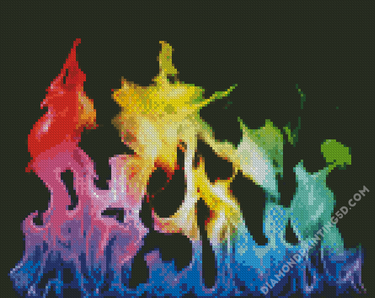 Aesthetic Flames Rainbow Diamond Painting 