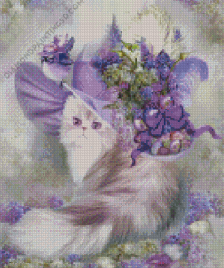 Cat With Hat Diamond Paintings
