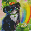 Cute St Patrick Kitten Diamond Paintings