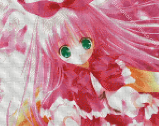 Cute Pink Hair Anime Girl Diamond Paintings