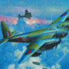 De Havilland Mosquito War Aircraft Diamond Paintings