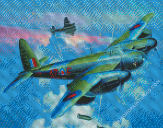 De Havilland Mosquito War Aircraft Diamond Paintings