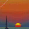 Dinghy Sailing At Sunset Diamond Paintings