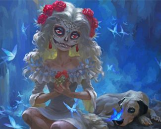 Fantasy Sugar Skull Girl Diamond Paintings