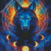 Galaxy Wolf In Dream Catcher Diamond Paintings