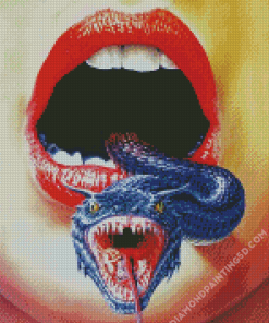 Girl With Snake Tongue Diamond Paintings