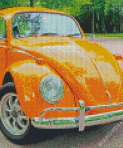 Orange Volkswagen Bug Diamond Paintings