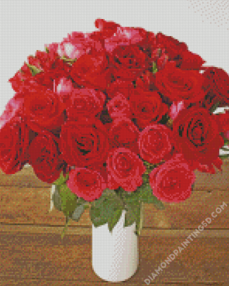 Rich Red Flower Bouquet Diamond Paintings