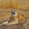 Smiling Lioness Animal Diamond Paintings
