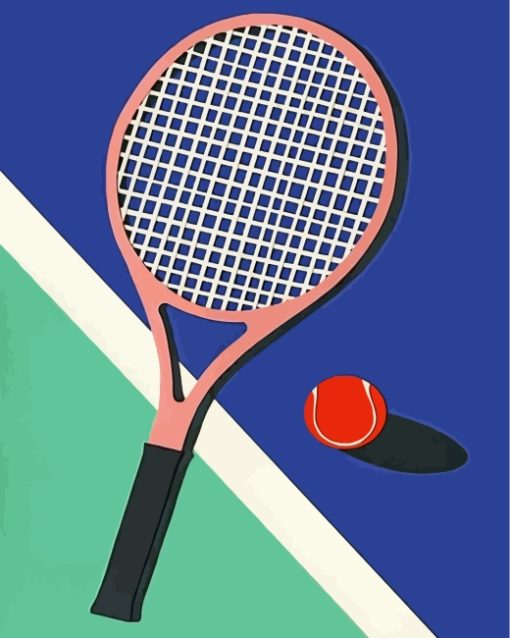 Tennis Ball And Racket Diamond Paintings