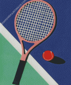 Tennis Ball And Racket Diamond Paintings