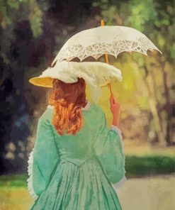 Victorian Woman With Parasol Diamond Paintings