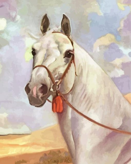 White Vintage Horse Diamond Paintings