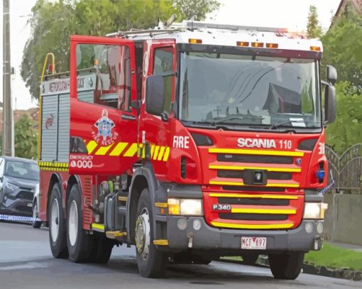 Australian Fire Trucks Diamond Paintings