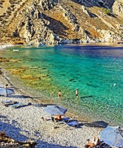 Beautiful Beach In Symi Greece Diamond Paintings