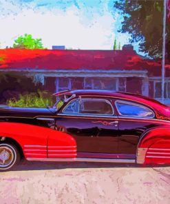 Black And Red 48 Chevy Fleetline Car Art Diamond Paintings