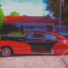Black And Red 48 Chevy Fleetline Car Art Diamond Paintings