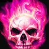 Burning Pink Skull Diamond Paintings