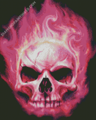 Burning Pink Skull Diamond Paintings