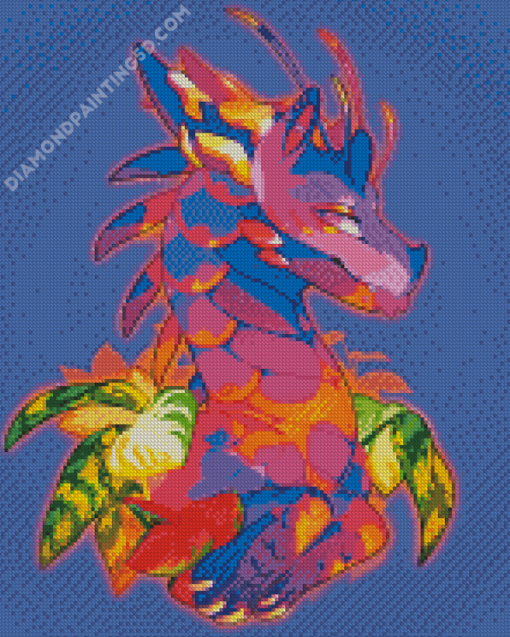 Colorful Flower Dragon Art Diamond Paintings