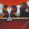 Cows By The Fence Diamond Paintings