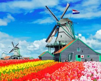 Dutch Windmills Diamond Paintings