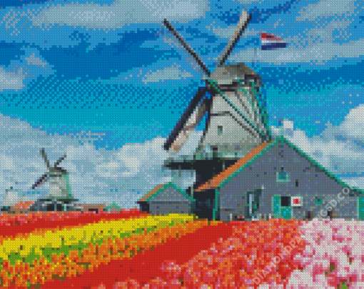 Dutch Windmills Diamond Paintings