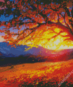 Fall Sunset Art Diamond Paintings
