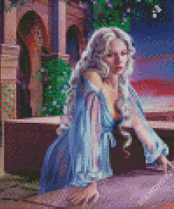 Fantasy Princess On Balcony Diamond Paintings