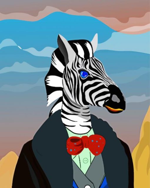 Illustration Mr Zebra Diamond Paintings