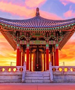 Korean Friendship Bell At Sunset Diamond Paintings