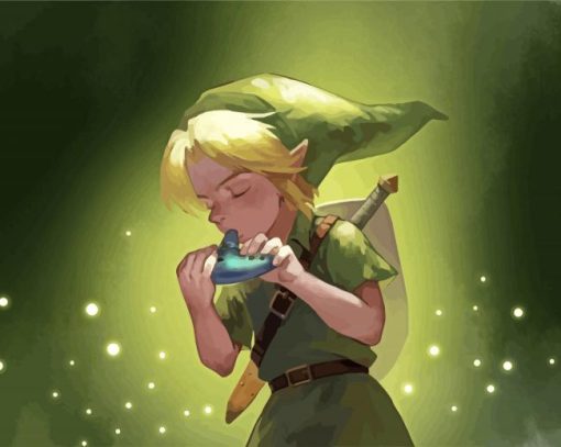 Link Playing Ocarina Legend Of Zelda Diamond Paintings