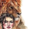 Lion And Girl Diamond Paintings