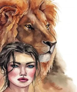 Lion And Girl Diamond Paintings