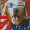 Patriotic Dog Diamond Paintings