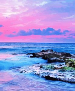 Pink Sky Sea Diamond Paintings