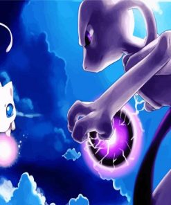 Pokemon Mewtwo And Mew Diamond Paintings