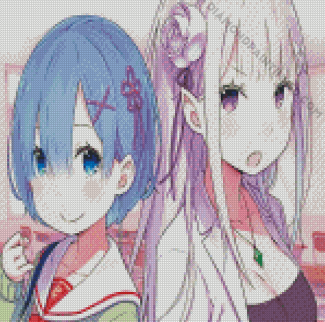 Rezero Anime Girls Diamond Paintings