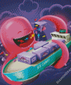 Ships And Pink Octopus Diamond Paintings
