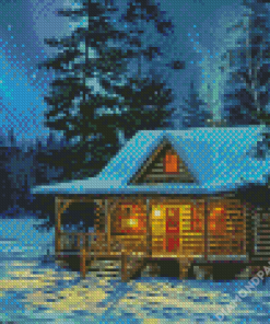 Snow Cabin Diamond Paintings